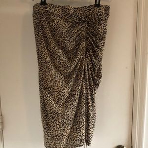 Leopard Side Split Skirt